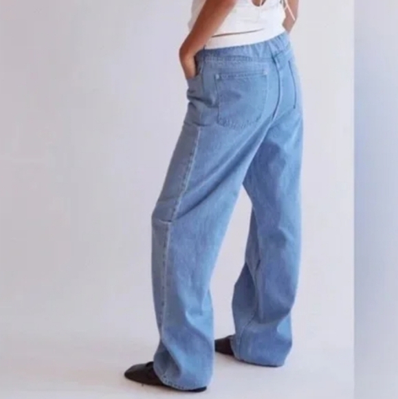 Thakoon Smocked Waist Wide Leg Denim Size 6 - Picture 2 of 13